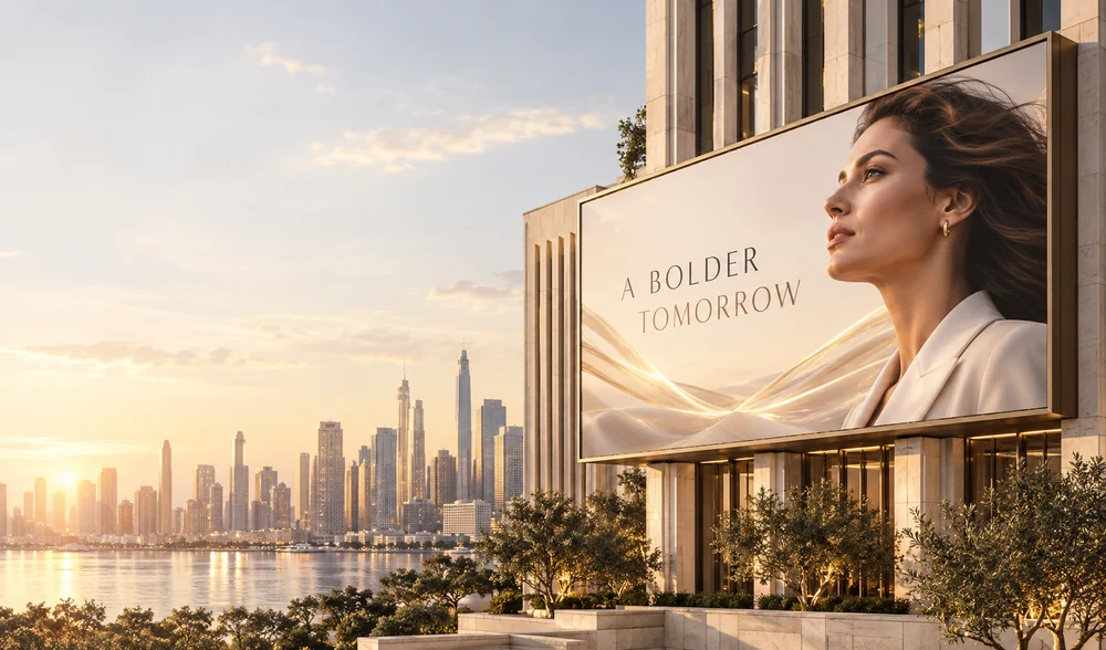 Creative Campaigns: premium visual in VELORA’s ivory and champagne palette