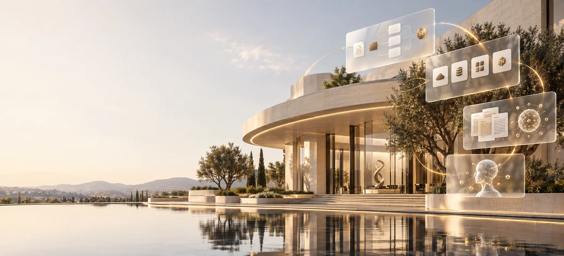 Automate: VELORA’s warm ivory architectural visual