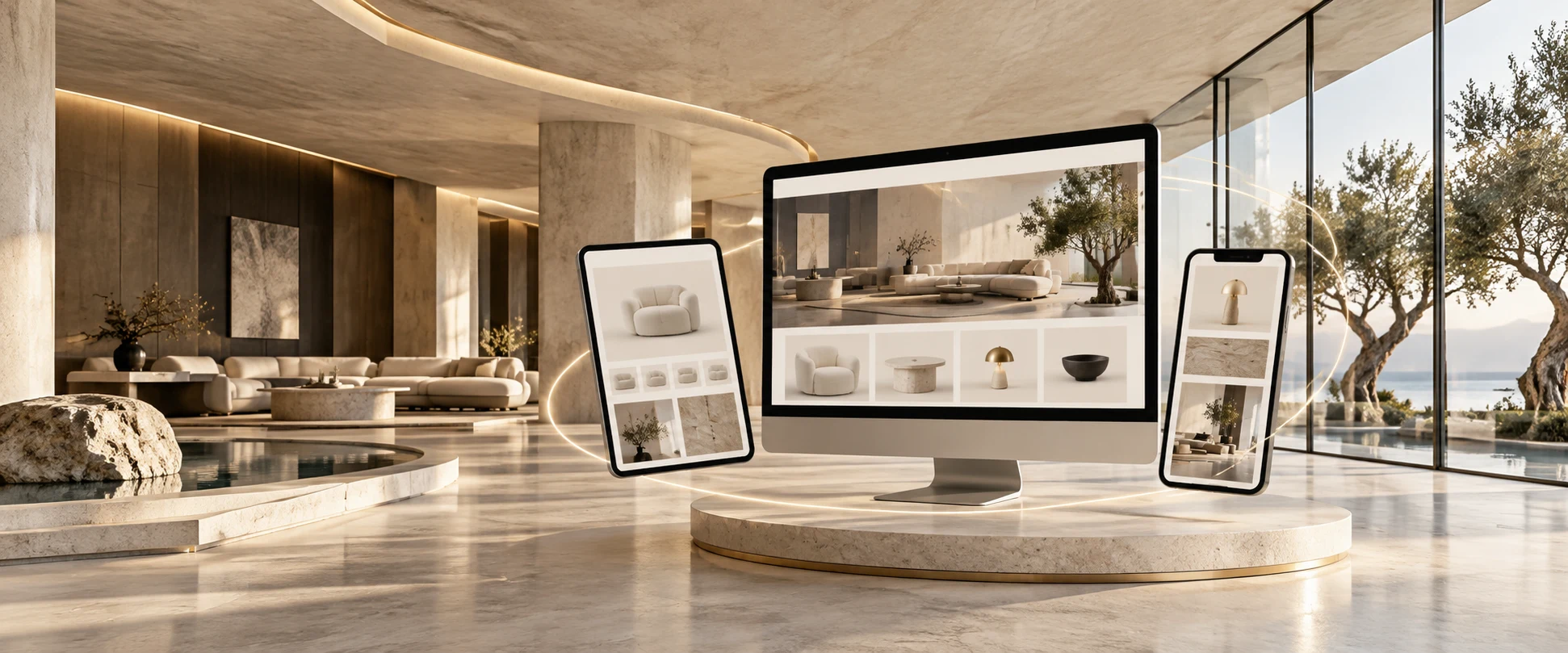 BUILD: connected capabilities in a warm ivory architectural environment