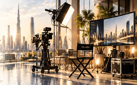 Creative & Visual Production: architectural and technology visual from the supplied VELORA design